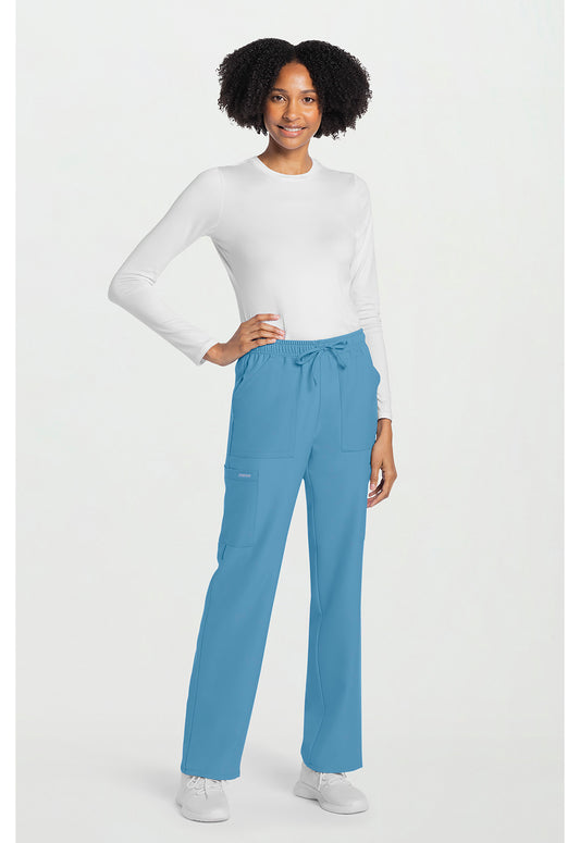 Workwear Originals Ultra CK272A Women's Mid Rise Drawstring Trouser Cargo Scrub Pants Heritage Blue