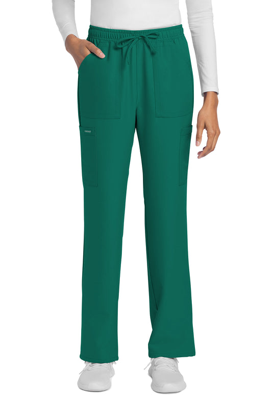 Workwear Originals Ultra CK272A Women's Mid Rise Drawstring Trouser Cargo Scrub Pants Hunter Green