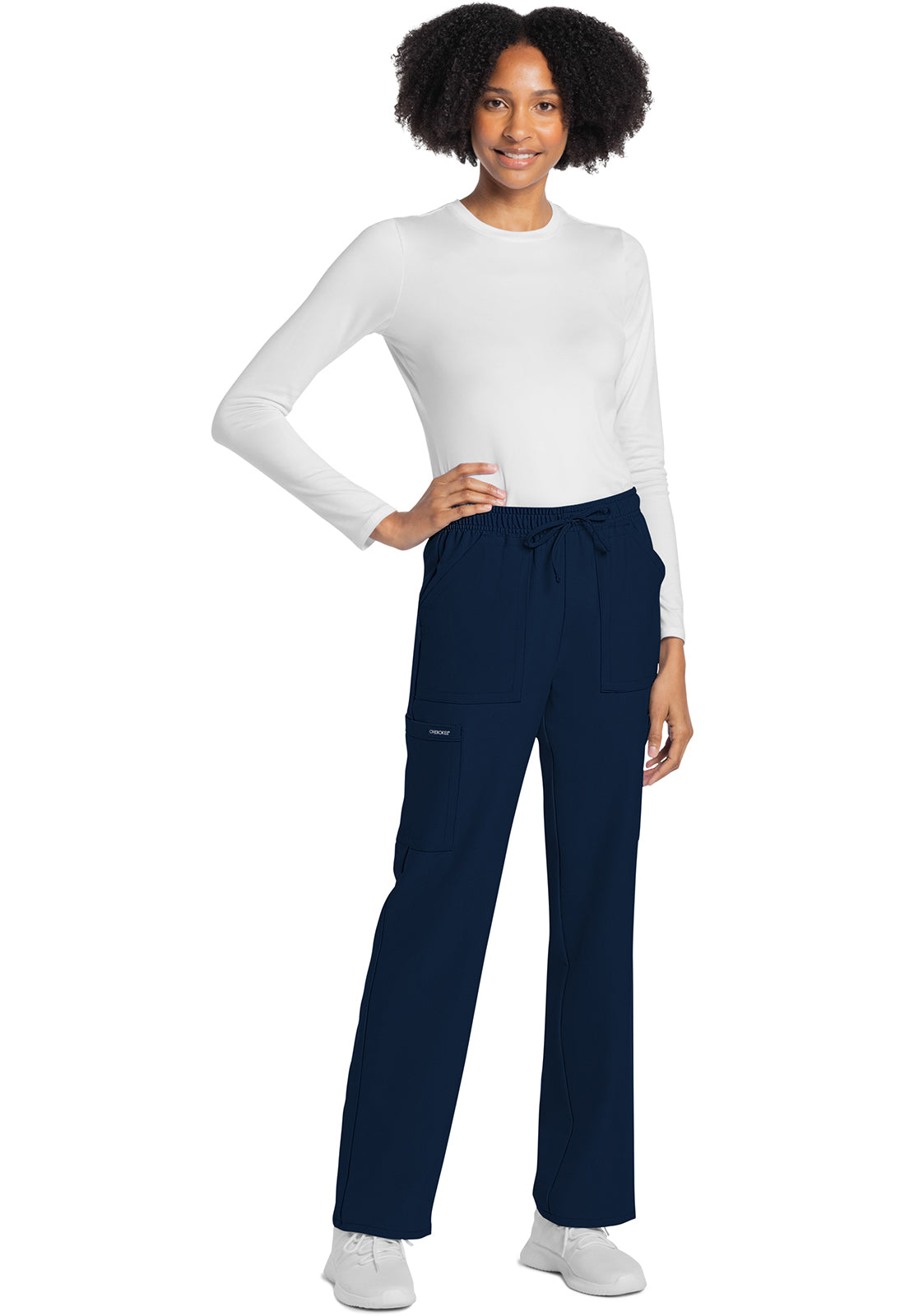 Workwear Originals Ultra CK272A Women's Mid Rise Drawstring Trouser Cargo Scrub Pants Navy