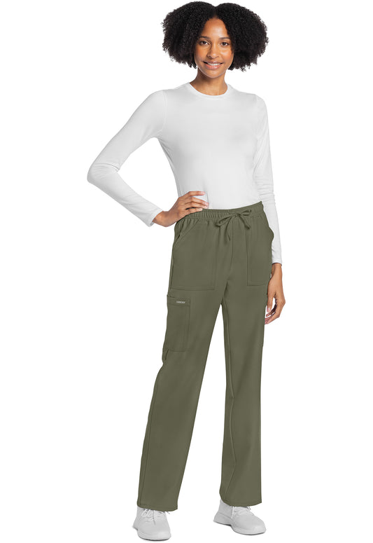 Workwear Originals Ultra CK272A Women's Mid Rise Drawstring Trouser Cargo Scrub Pants Olive