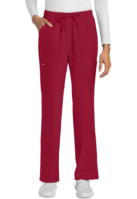 Workwear Originals Ultra CK272A Women's Mid Rise Drawstring Trouser Cargo Scrub Pants Red
