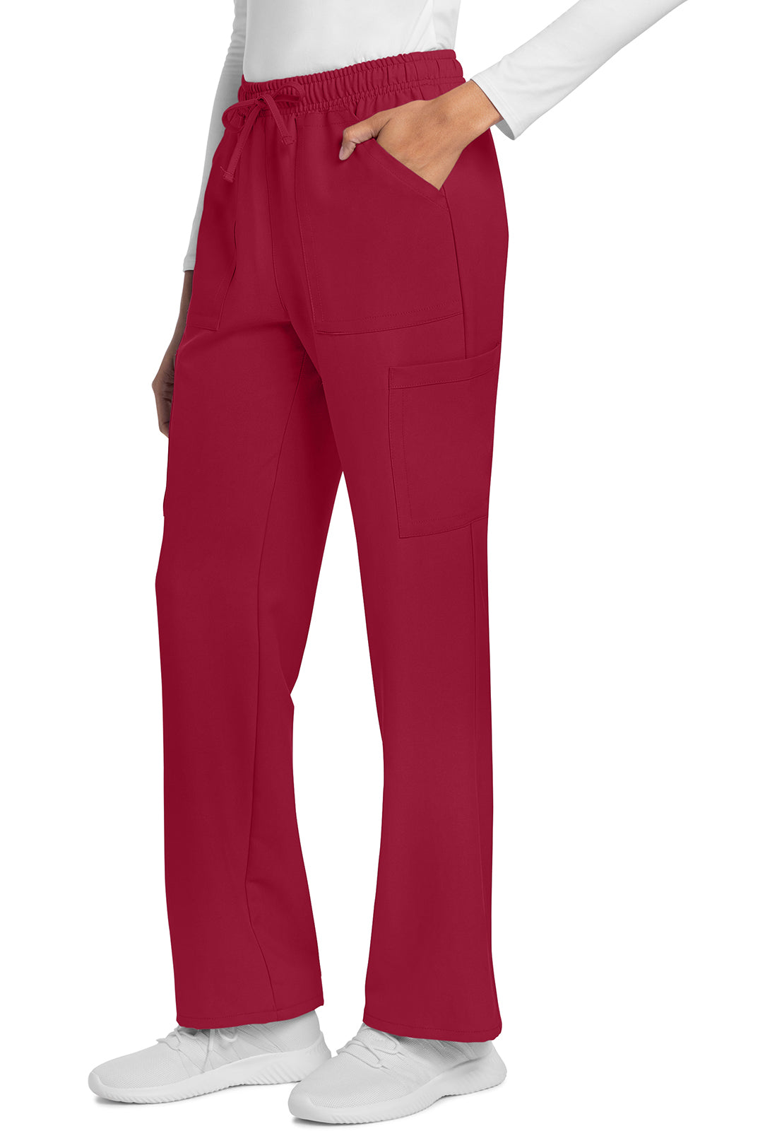 Workwear Originals Ultra CK272A Women's Mid Rise Drawstring Trouser Cargo Scrub Pants Red