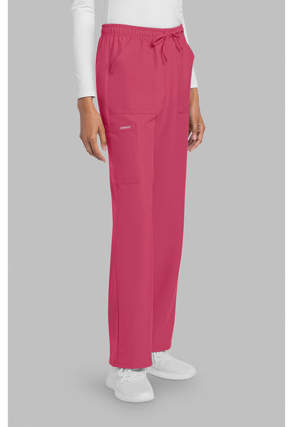 Workwear Originals Ultra CK272A Women's Mid Rise Drawstring Trouser Cargo Scrub Pants Rapture Rose