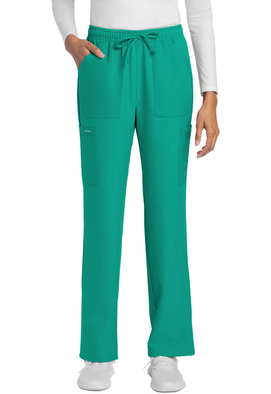 Workwear Originals Ultra CK272A Women's Mid Rise Drawstring Trouser Cargo Scrub Pants Teal Blue