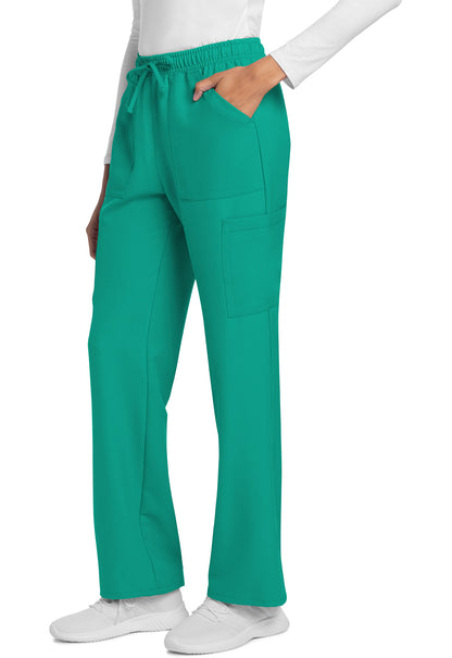 Workwear Originals Ultra CK272A Women's Mid Rise Drawstring Trouser Cargo Scrub Pants Teal Blue