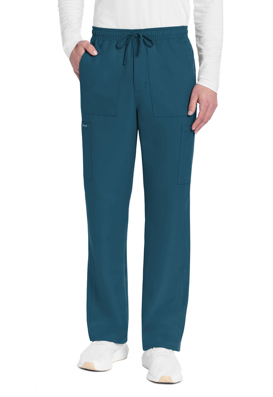 Workwear Originals Ultra CK279A Men's Mid Rise Zip Fly Straight Leg Scrub Pants Caribbean Blue