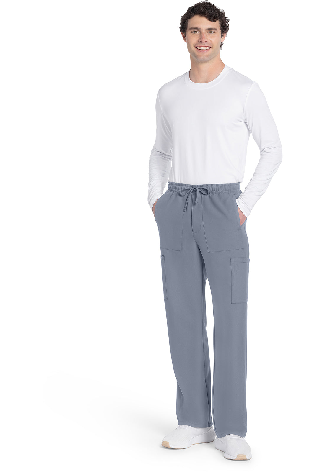 Workwear Originals Ultra CK279A Men's Mid Rise Zip Fly Straight Leg Scrub Pants Grey