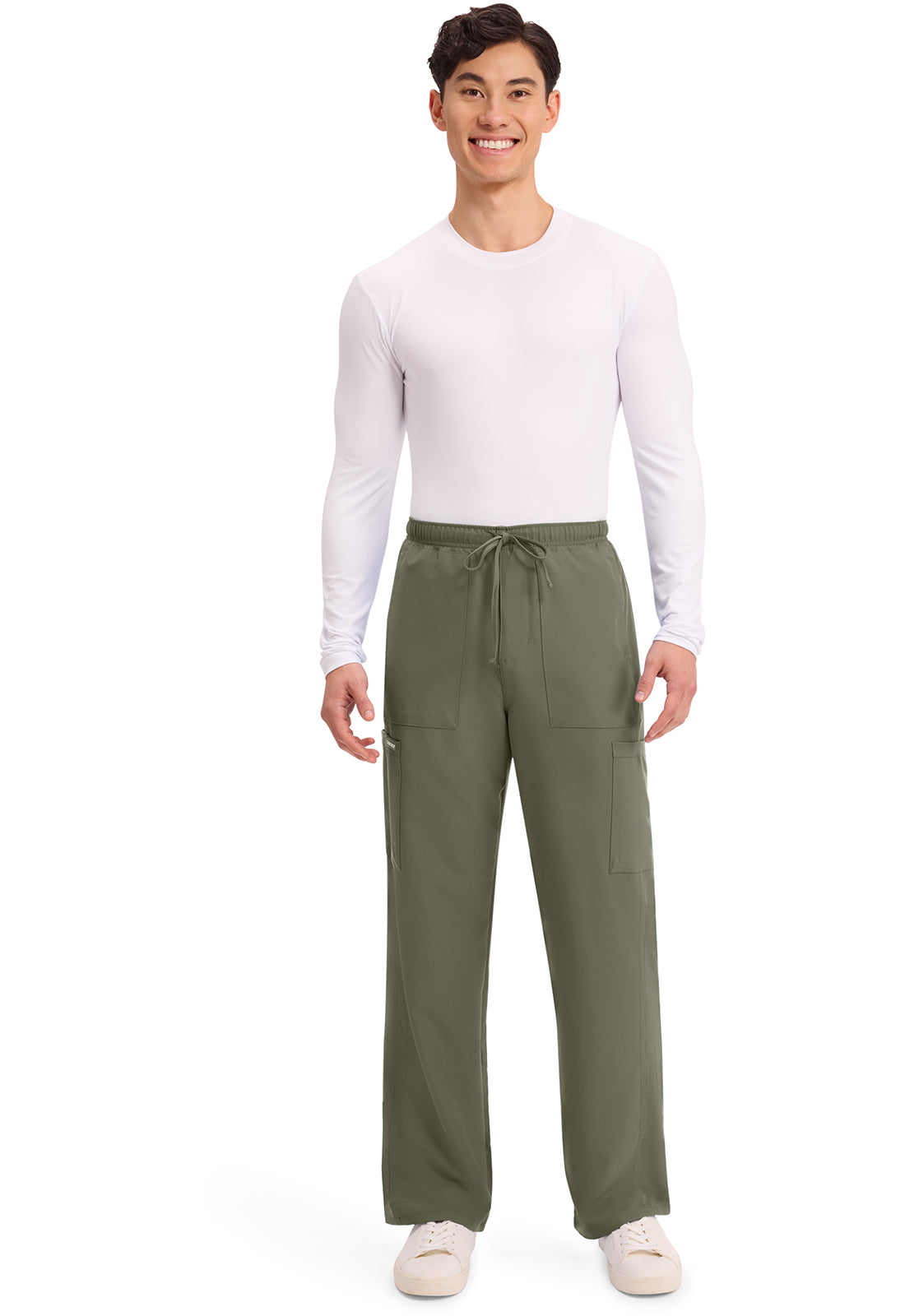 Workwear Originals Ultra CK279A Men's Mid Rise Zip Fly Straight Leg Scrub Pants Olive