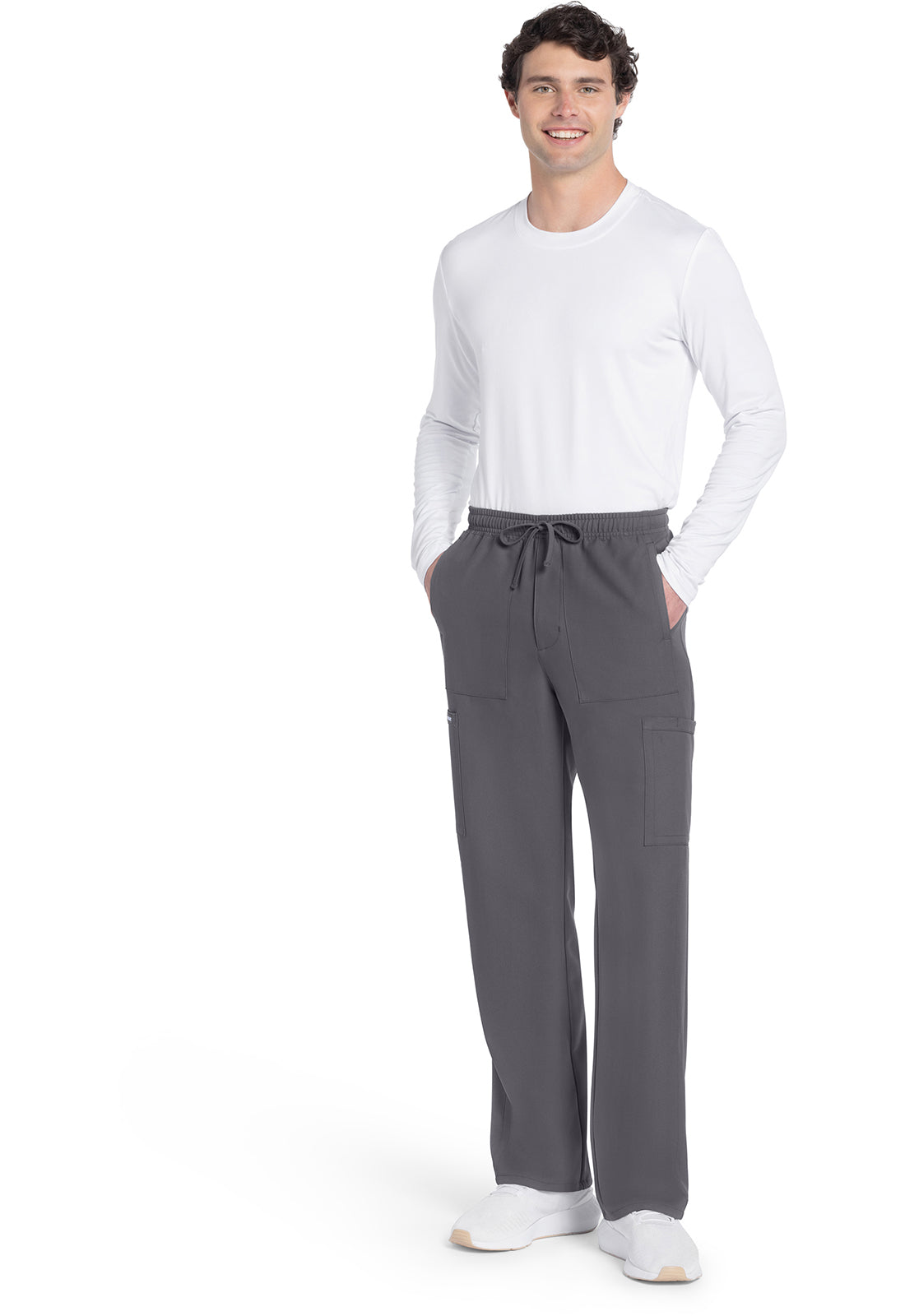 Workwear Originals Ultra CK279A Men's Mid Rise Zip Fly Straight Leg Scrub Pants Pewter