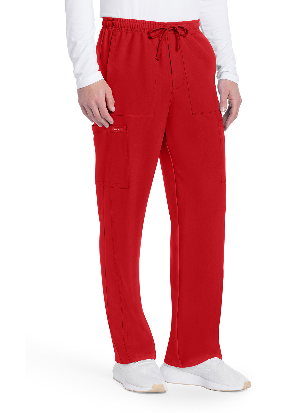 Workwear Originals Ultra CK279A Men's Mid Rise Zip Fly Straight Leg Scrub Pants Red
