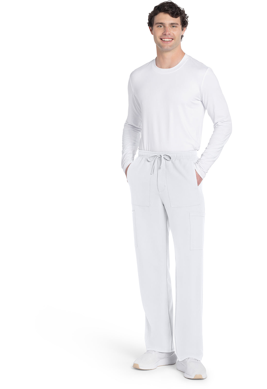 Workwear Originals Ultra CK279A Men's Mid Rise Zip Fly Straight Leg Scrub Pants White