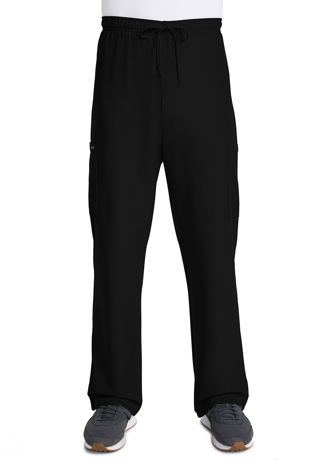 Originals Ultra CK280A Unisex Mid Rise Drawstring Straight Pants Black Model Image Front | Cherokee