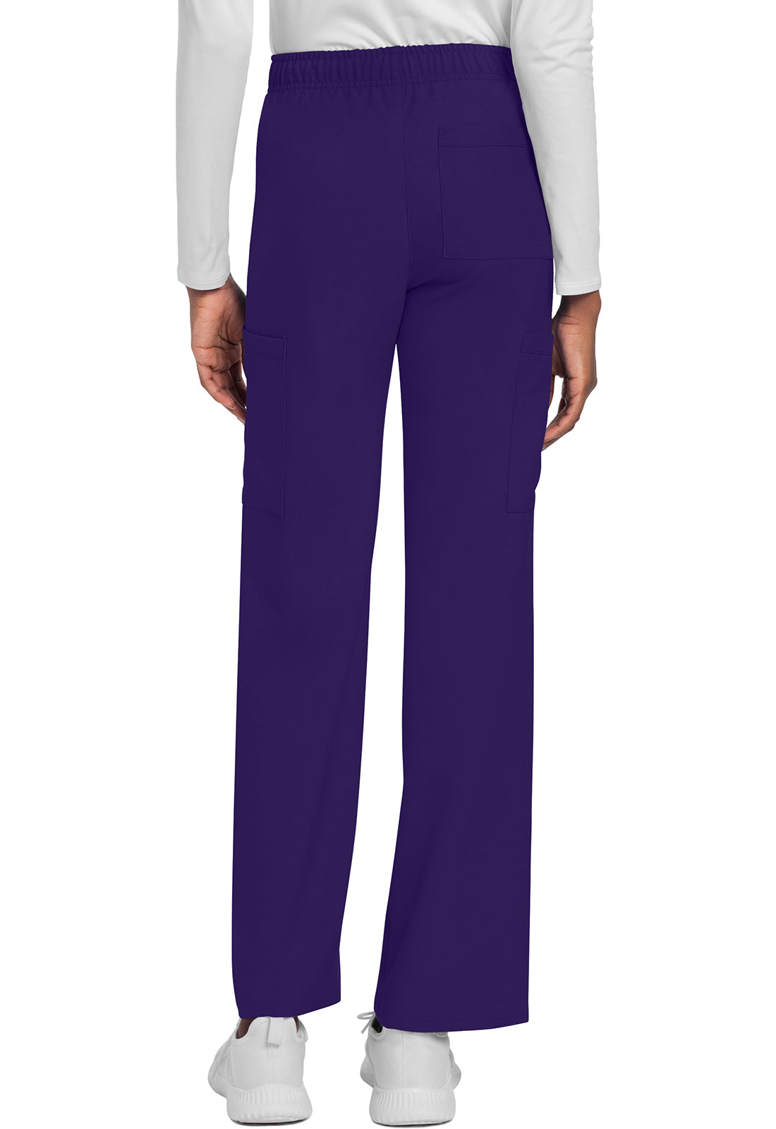 Originals Ultra CK280A Unisex Mid Rise Drawstring Straight Pants Grape Model Image Back | Cherokee