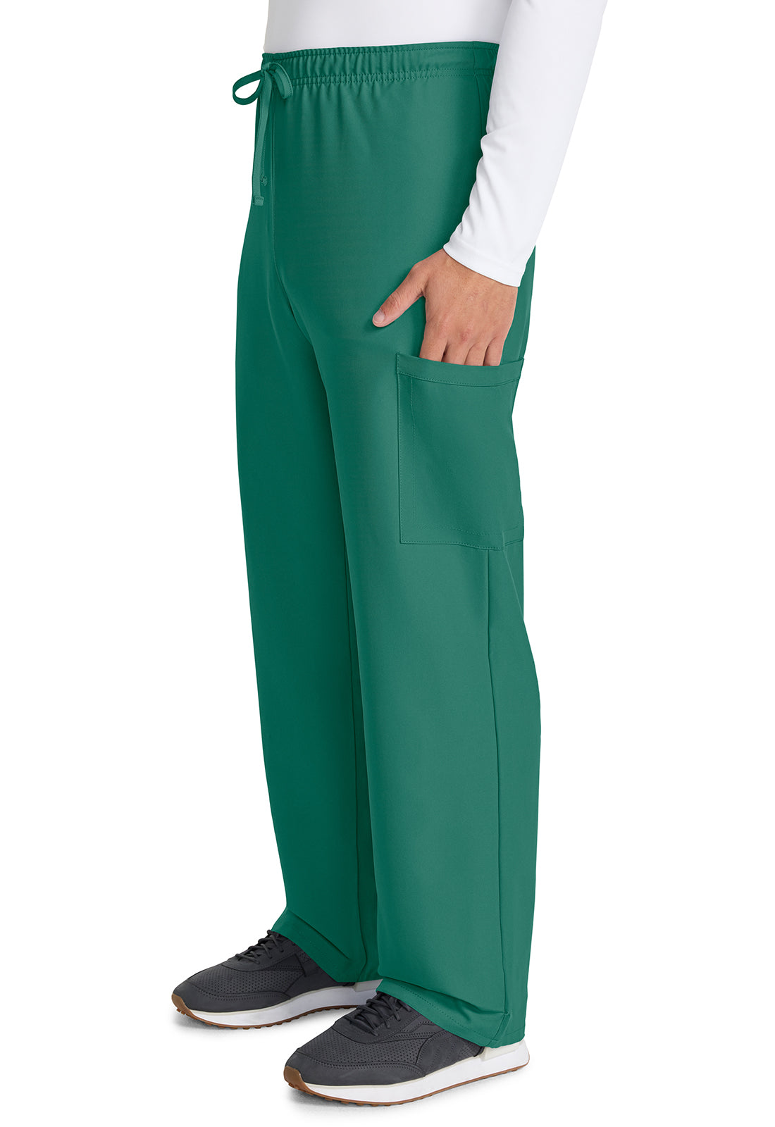 Originals Ultra CK280A Unisex Mid Rise Drawstring Straight Pants Hunter Green Model Image Right Side | Cherokee