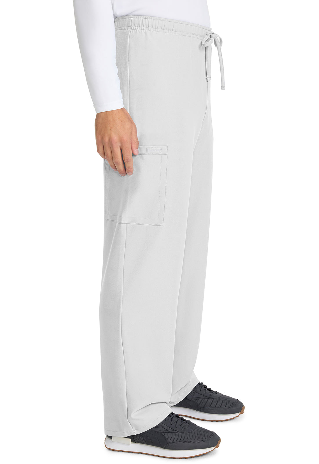 Originals Ultra CK280A Unisex Mid Rise Drawstring Straight Pants White Model Image Left Side | Cherokee