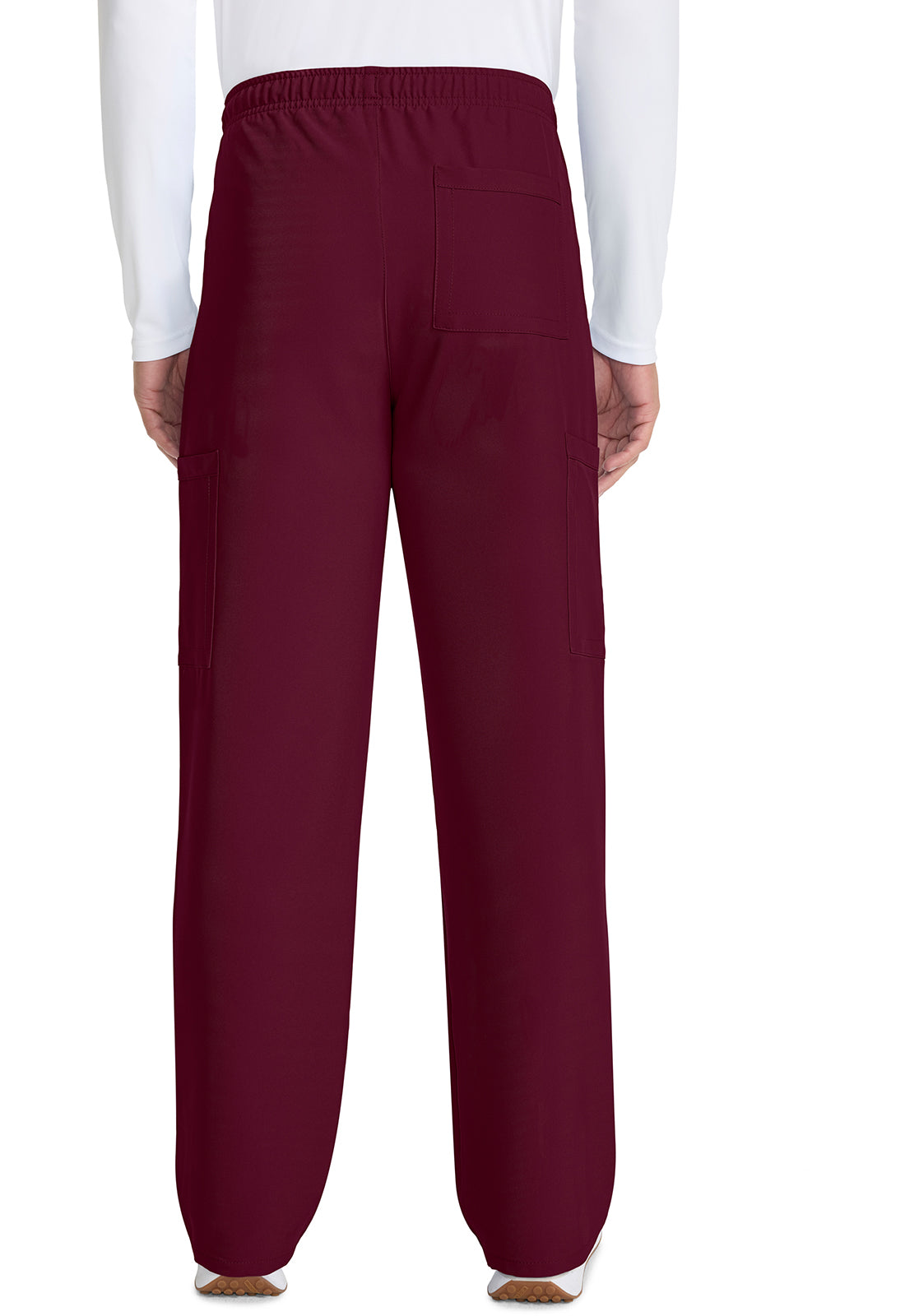 Originals Ultra CK280A Unisex Mid Rise Drawstring Straight Pants Wine Model Image Back | Cherokee