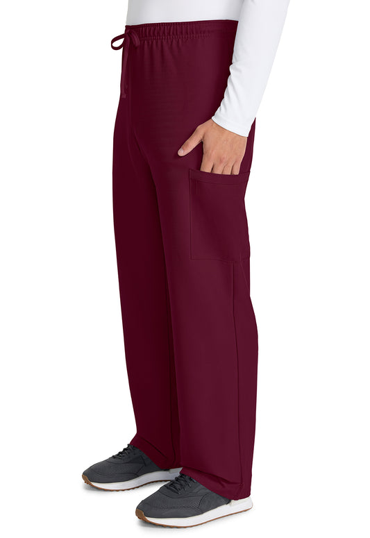 Originals Ultra CK280A Unisex Mid Rise Drawstring Straight Pants Wine Model Image Right Side | Cherokee