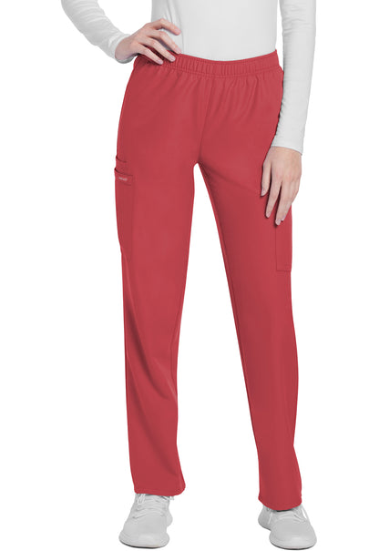 Originals Ultra CK281A Mid Rise Pull-on Slim Leg Cargo Pants Spiced Coral Model Image Front | Cherokee