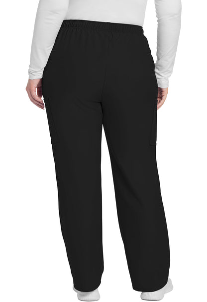 Originals Ultra CK281A Mid Rise Pull-on Slim Leg Cargo Pants Black Model Image Back | Cherokee