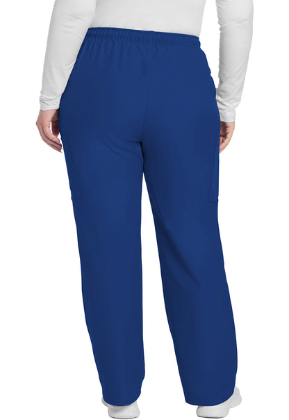 Originals Ultra CK281A Mid Rise Pull-on Slim Leg Cargo Pants Galaxy Blue Model Image Back | Cherokee