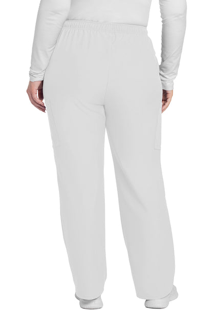 Originals Ultra CK281A Mid Rise Pull-on Slim Leg Cargo Pants White Model Image Back | Cherokee