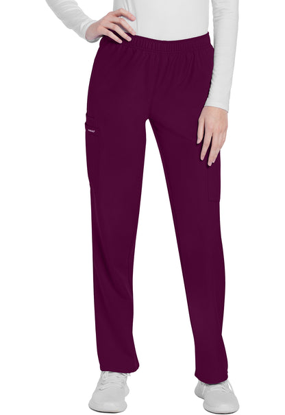 Originals Ultra CK281A Mid Rise Pull-on Slim Leg Cargo Pants Wine Model Image Front | Cherokee