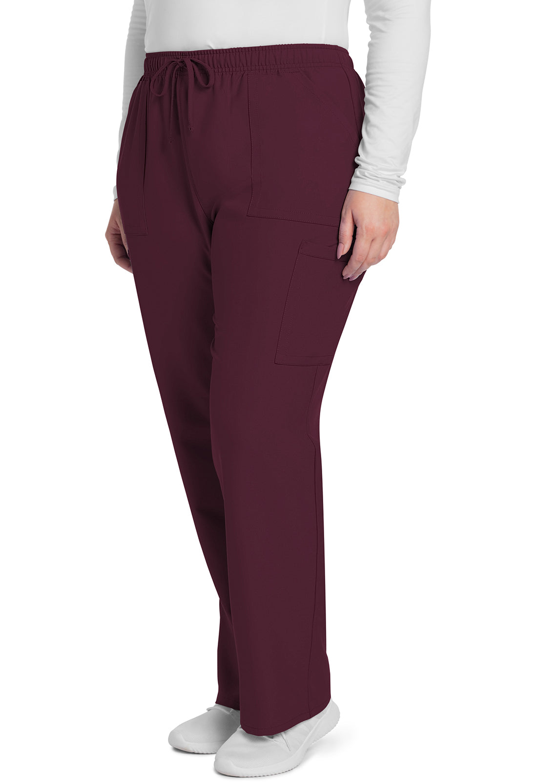 Originals Ultra CK281A Mid Rise Pull-on Slim Leg Cargo Pants Wine Model Image Right Side | Cherokee