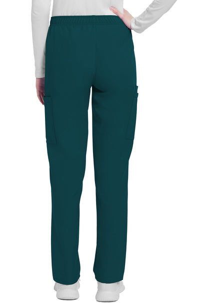 Workwear Originals Ultra CK281A Women's Mid Rise Pull-on Slim Leg Cargo Scrub Pants Caribbean Blue