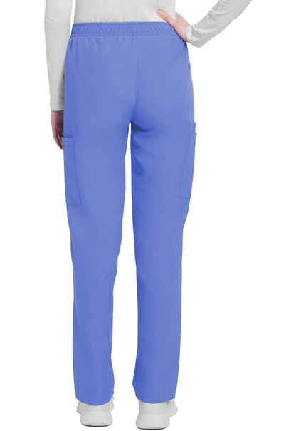 Workwear Originals Ultra CK281A Women's Mid Rise Pull-on Slim Leg Cargo Scrub Pants Ciel Blue