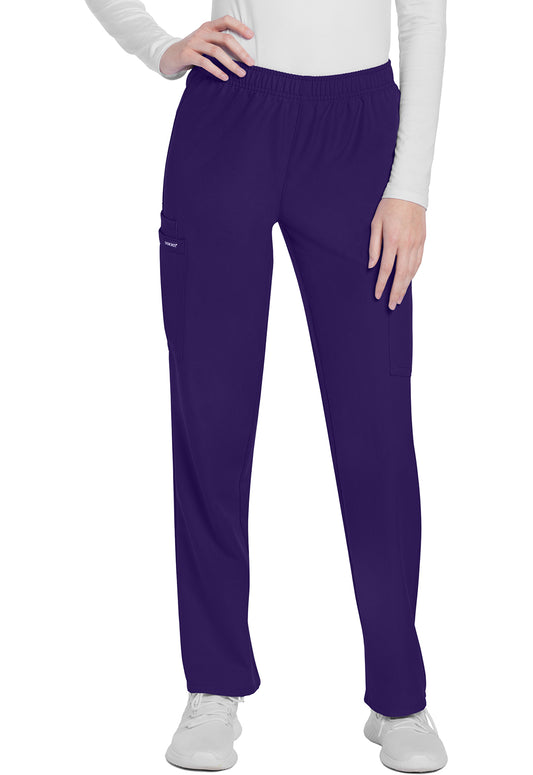 Originals Ultra CK281A Mid Rise Pull-on Slim Leg Cargo Pants Grape Model Image Front | Cherokee