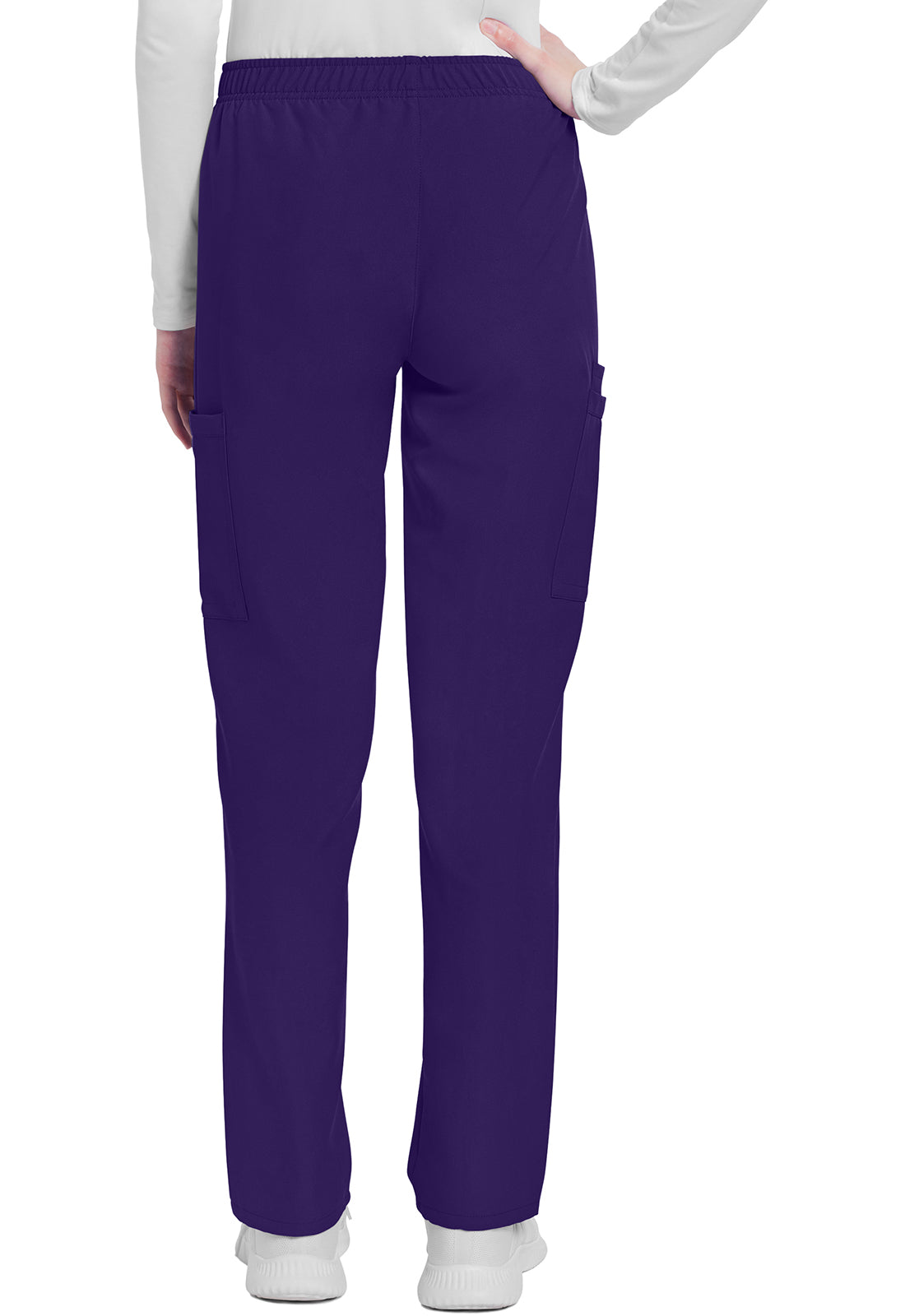 Originals Ultra CK281A Mid Rise Pull-on Slim Leg Cargo Pants Grape Model Image Back | Cherokee