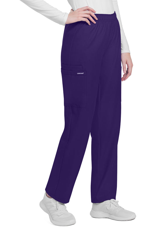 Originals Ultra CK281A Mid Rise Pull-on Slim Leg Cargo Pants Grape Model Image Left Side | Cherokee