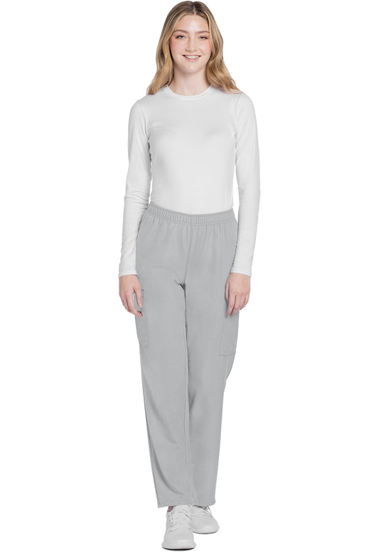 Workwear Originals Ultra CK281A Women's Mid Rise Pull-on Slim Leg Cargo Scrub Pants Grey