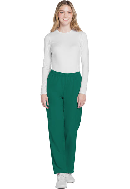 Workwear Originals Ultra CK281A Women's Mid Rise Pull-on Slim Leg Cargo Scrub Pants Hunter Green