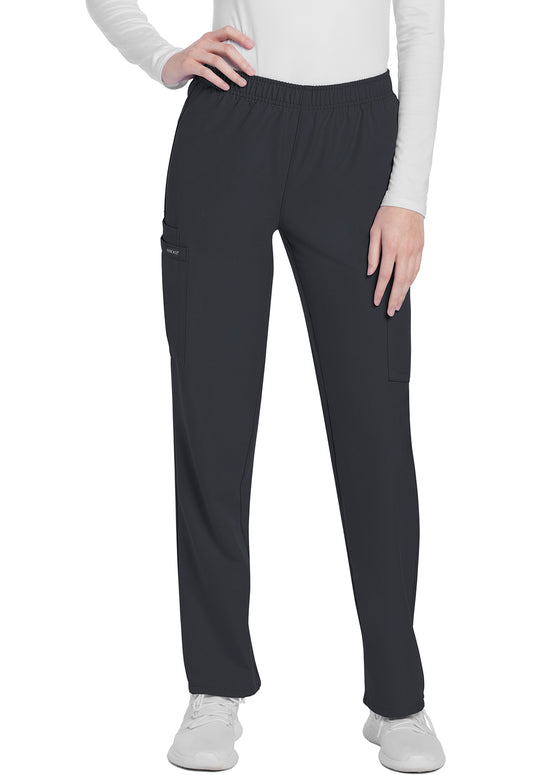 Workwear Originals Ultra CK281A Women's Mid Rise Pull-on Slim Leg Cargo Scrub Pants Pewter