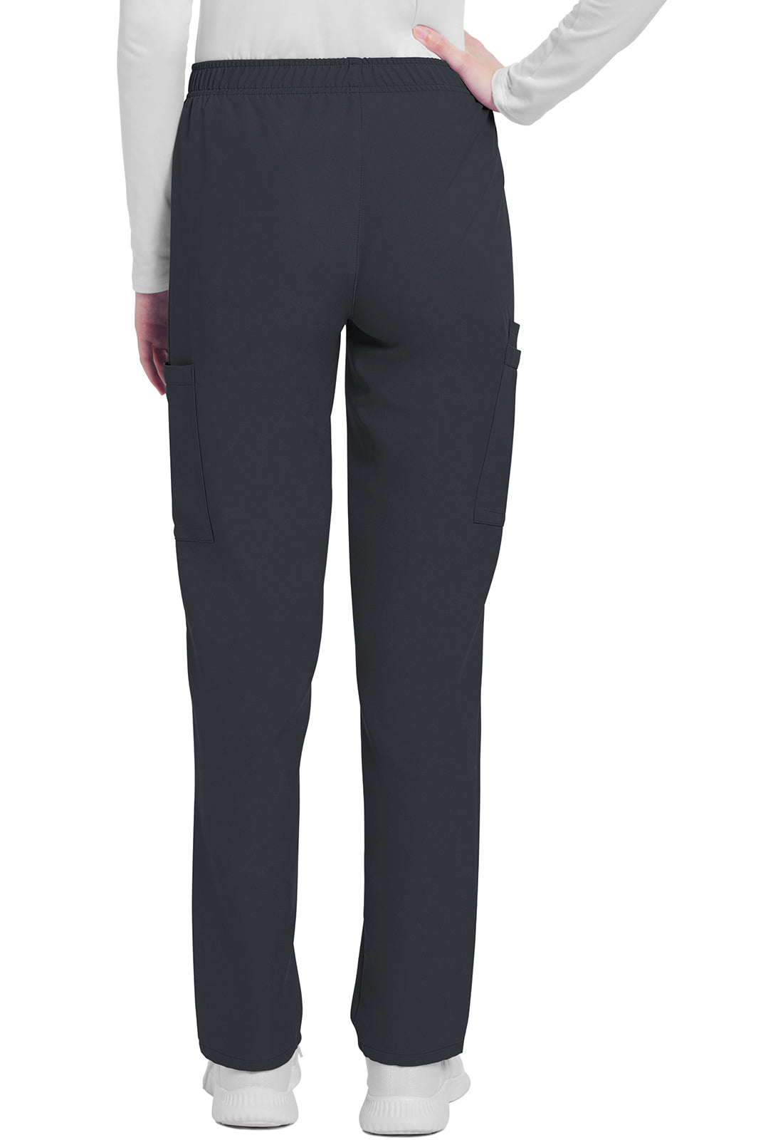Workwear Originals Ultra CK281A Women's Mid Rise Pull-on Slim Leg Cargo Scrub Pants Pewter