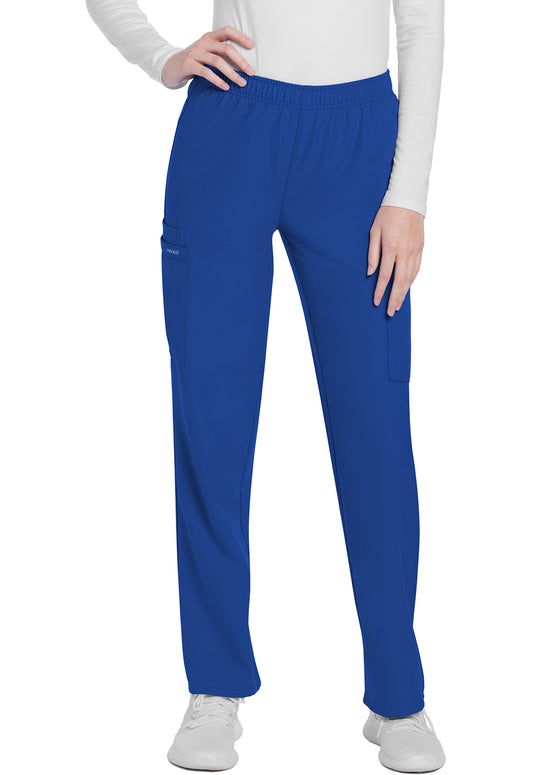 Workwear Originals Ultra CK281A Women's Mid Rise Pull-on Slim Leg Cargo Scrub Pants Royal