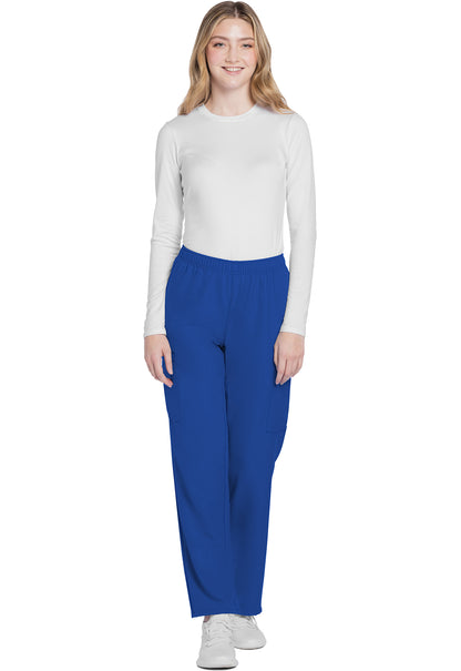 Workwear Originals Ultra CK281A Women's Mid Rise Pull-on Slim Leg Cargo Scrub Pants Royal