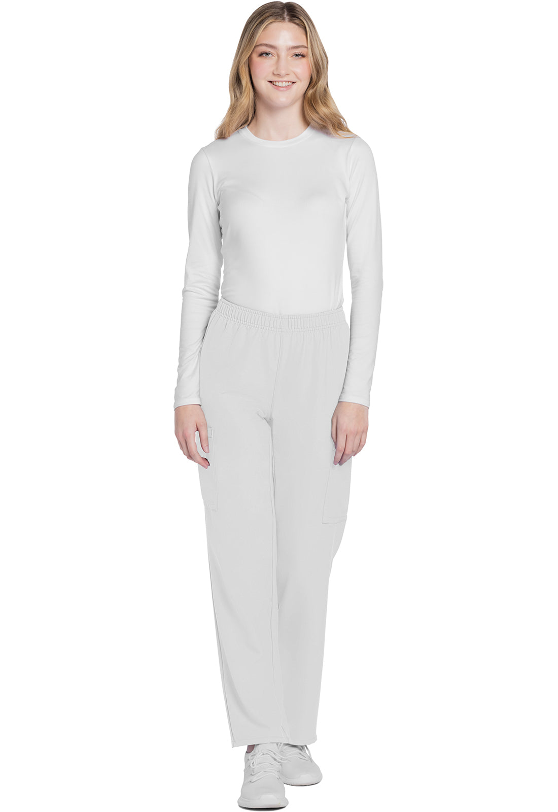 Workwear Originals Ultra CK281A Women's Mid Rise Pull-on Slim Leg Cargo Scrub Pants White