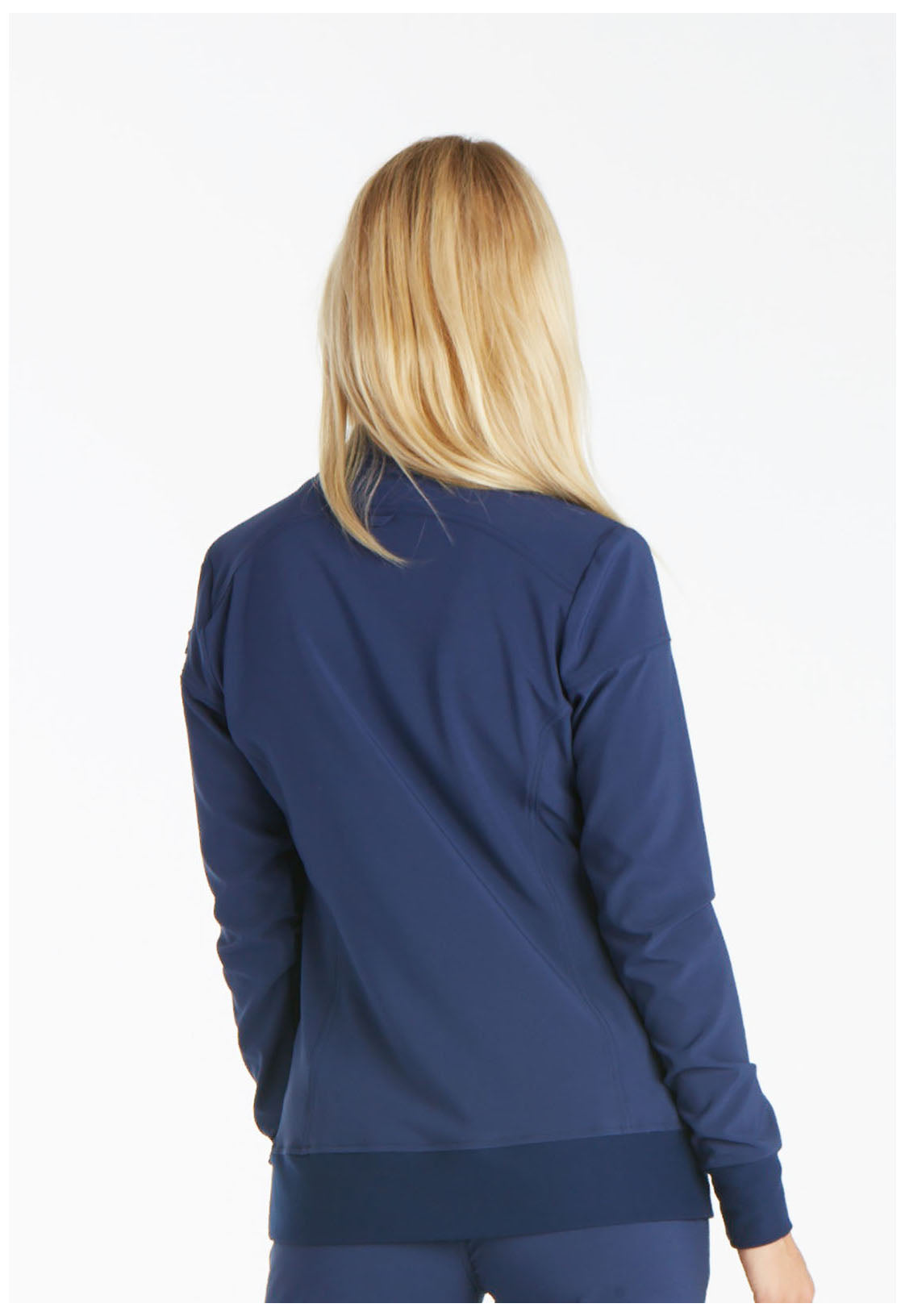 iFlex CK303 Zip Front Jacket Navy Model Image Back | Cherokee