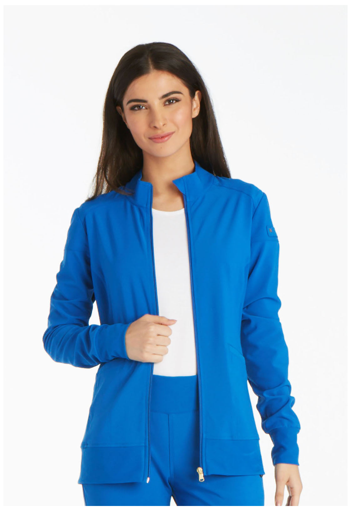 iFlex CK303 Zip Front Jacket Royal Model Image Front | Cherokee