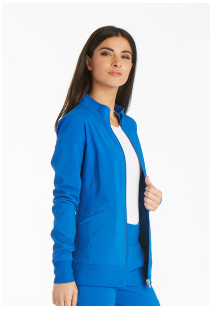 iFlex CK303 Zip Front Jacket Royal Model Image Left Side | Cherokee