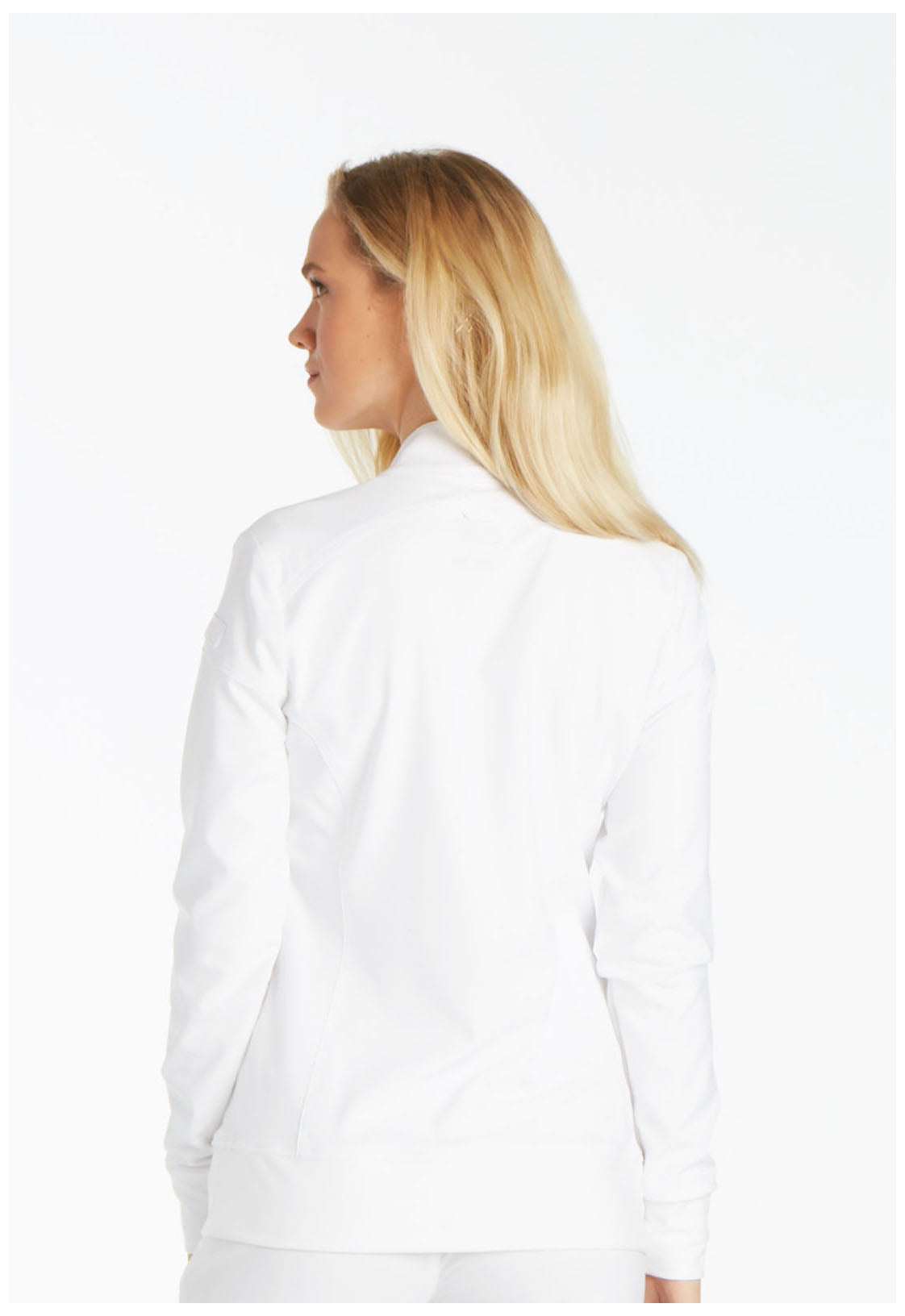 iFlex CK303 Zip Front Jacket White Model Image Back | Cherokee