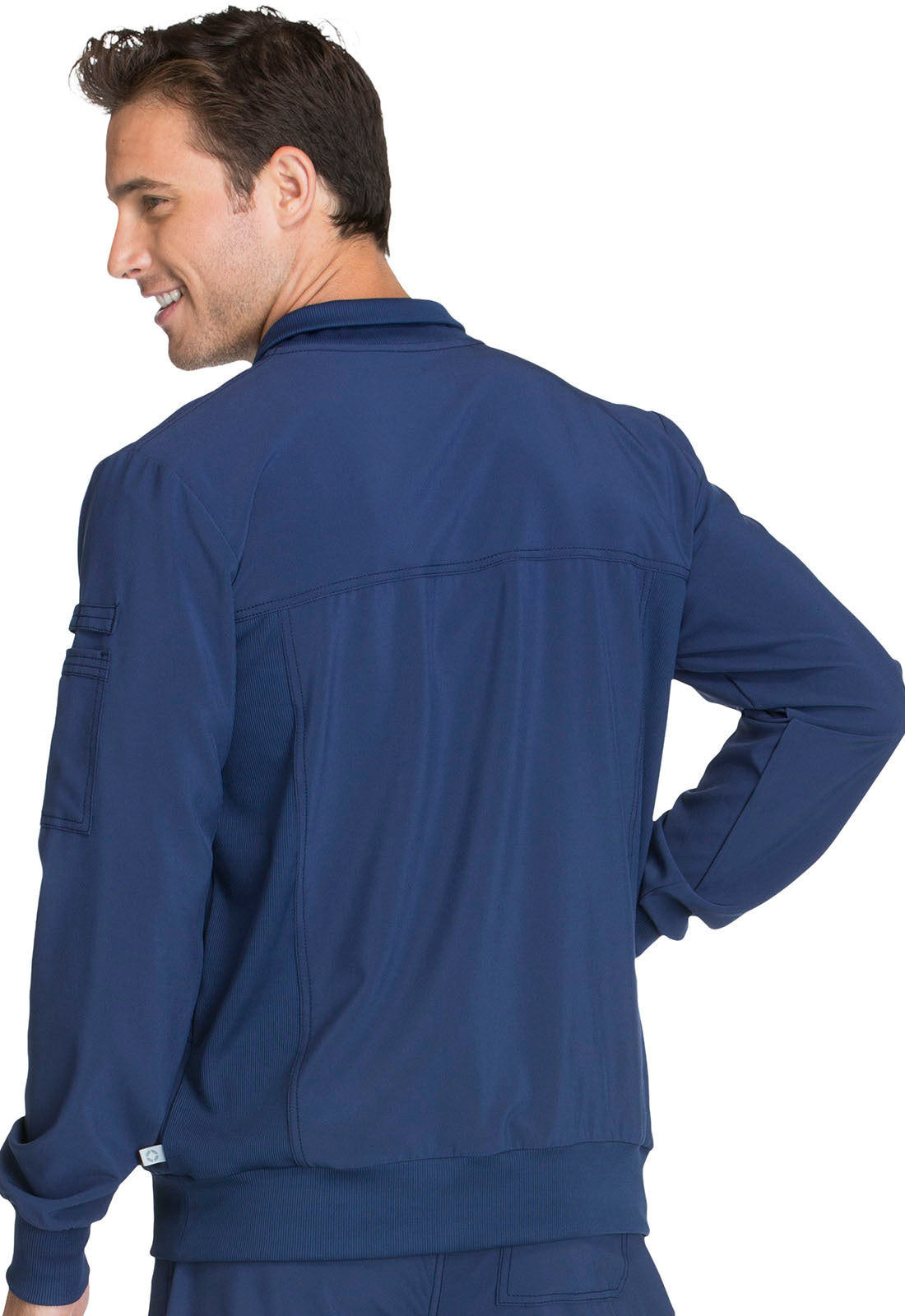 Classics CK305A Men's Zip Front Jacket Navy Model Image Back | Infinity