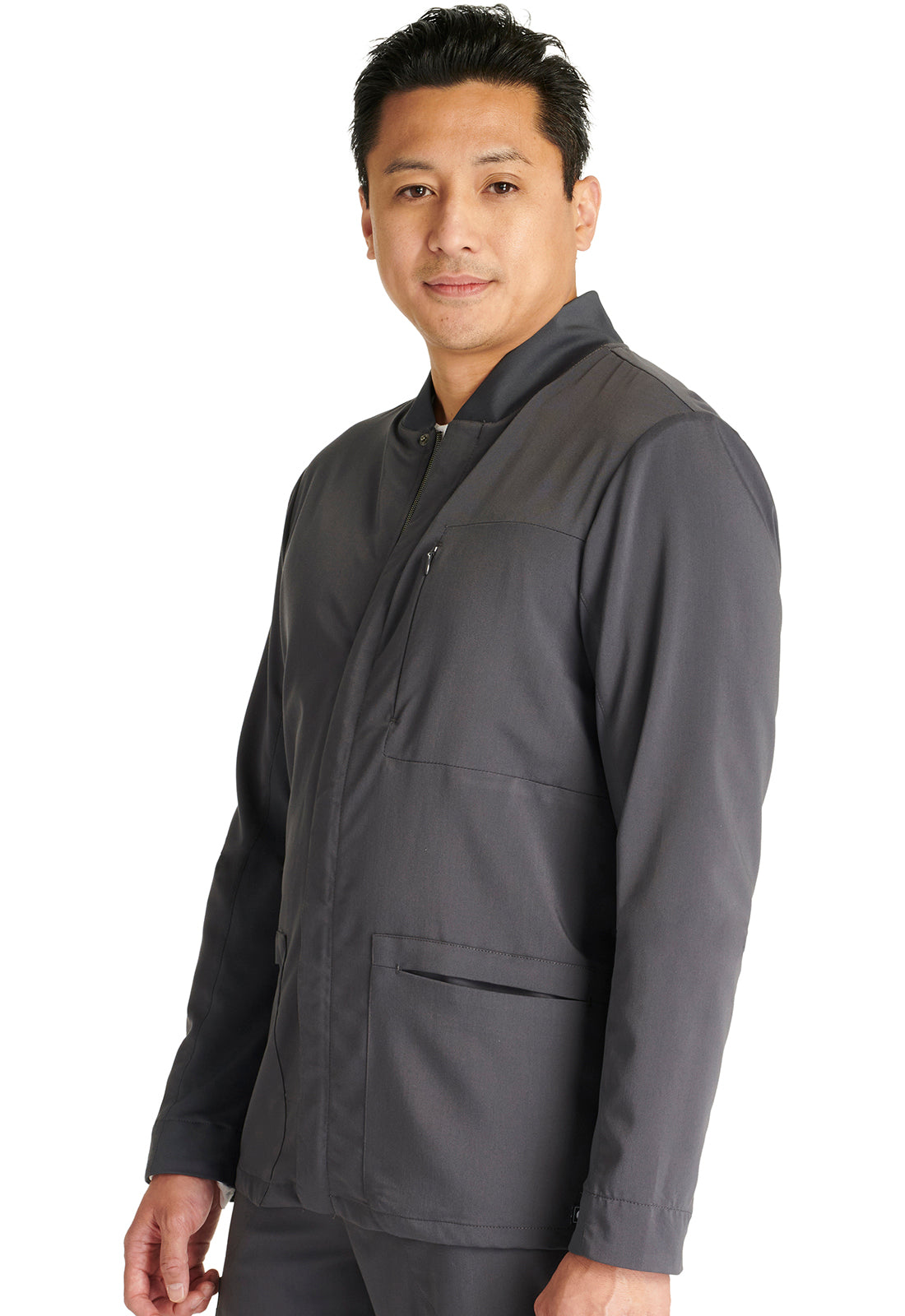 Atmos CK329A Men's Zip Front Jacket Pewter Model Image Right Side | Cherokee