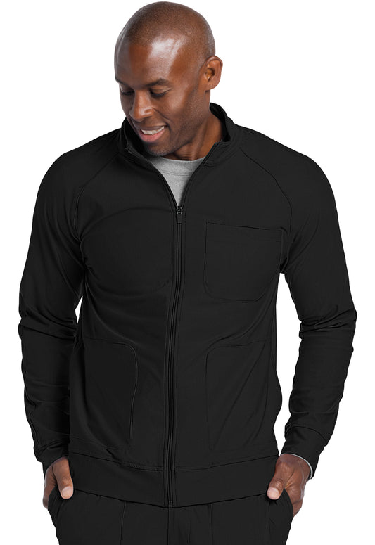 Form CK333 Men's Zip Front Jacket Black Model Image Front | Cherokee