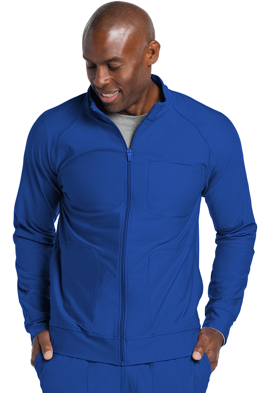 Form CK333 Men's Zip Front Jacket Royal Model Image Front | Cherokee