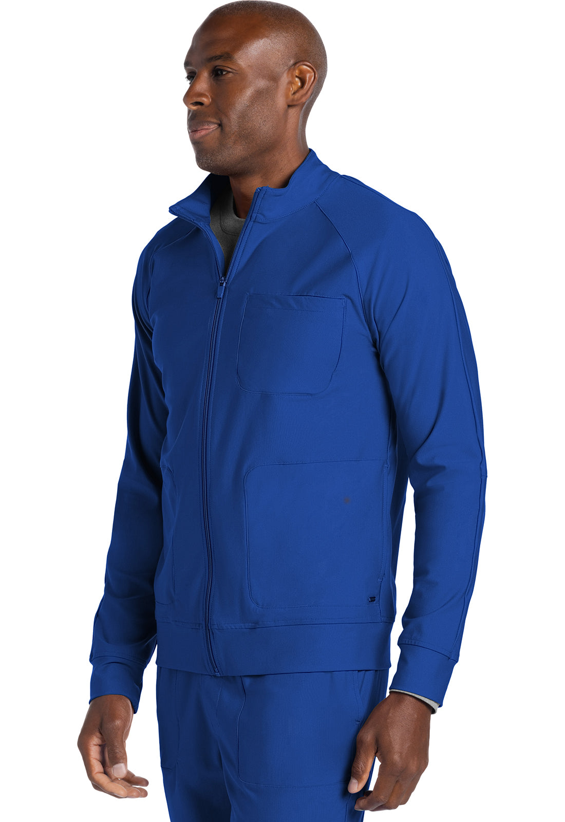 Form CK333 Men's Zip Front Jacket Royal Model Image Right Side | Cherokee