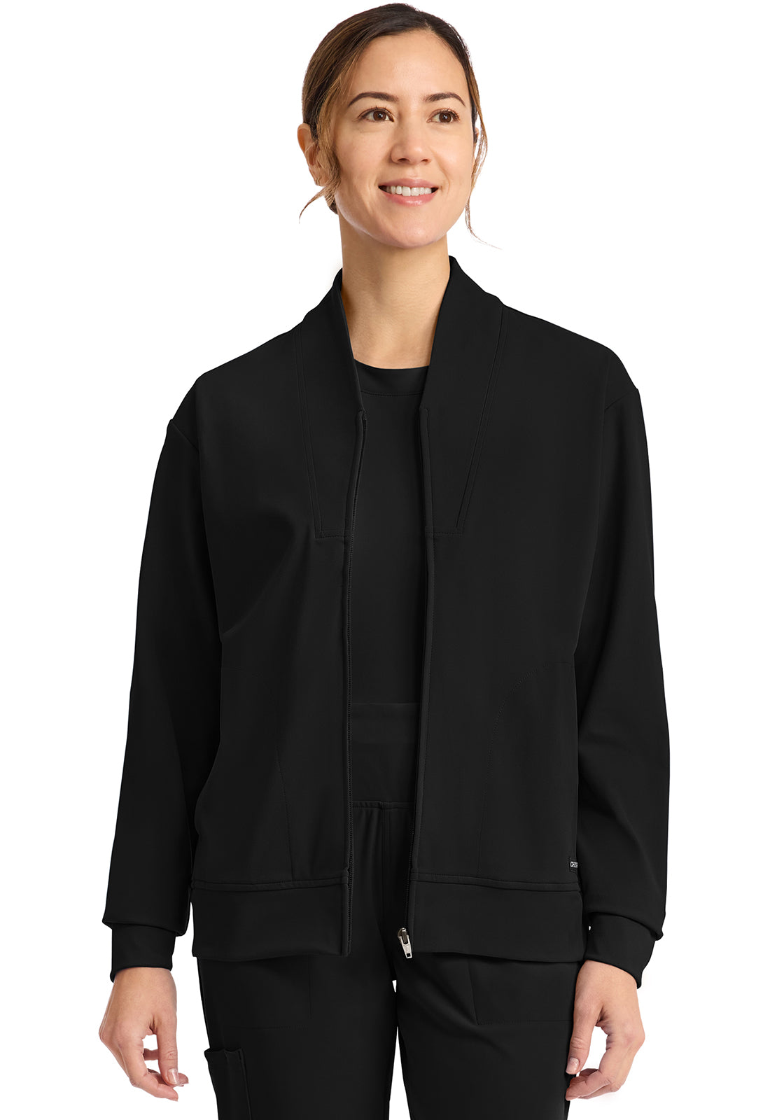 Achieve CK353 Women's Zip Up Warm Up Jacket Black Image 1