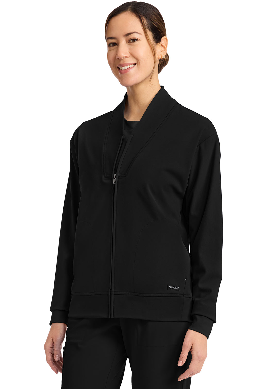 Achieve CK353 Women's Zip Up Warm Up Jacket Black Image 3